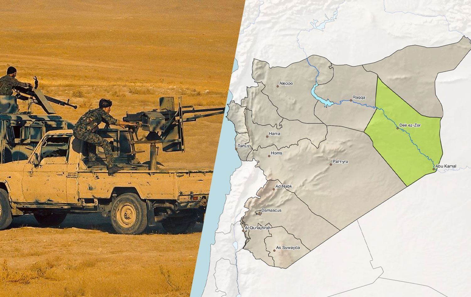 Şervanên HSDyê û Dêrezor / Wêne: Rûdaw Grafîk