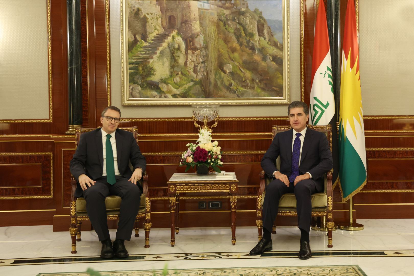 Anil Bora Înan û Nêçîrvan Barzanî / Wêne: Serokatiya Herêma Kurdistanê