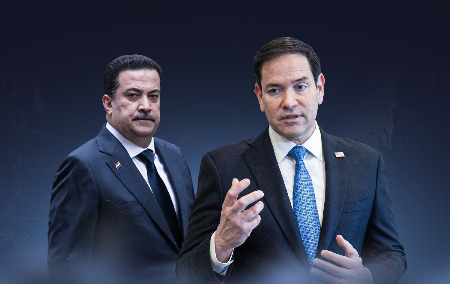 Irak Başbakanı Muhammed Şiya es-Sudani  ve ABD Dışişleri Bakanı Marco Rubio