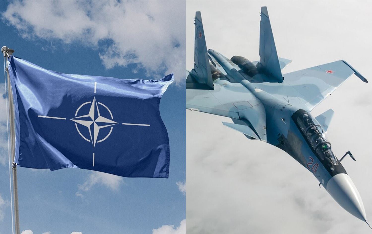 Alaya NATOyê û Balafira Su-30 a Rûsyayê\ Wêne: Rûdaw Grafîk