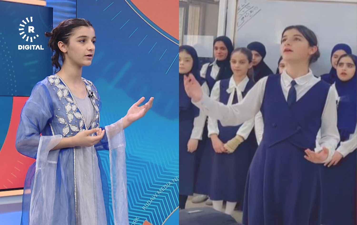 هێڤیدار کامەران لە کاتی گوتنەوەی سروودی (پێشمەرگە)