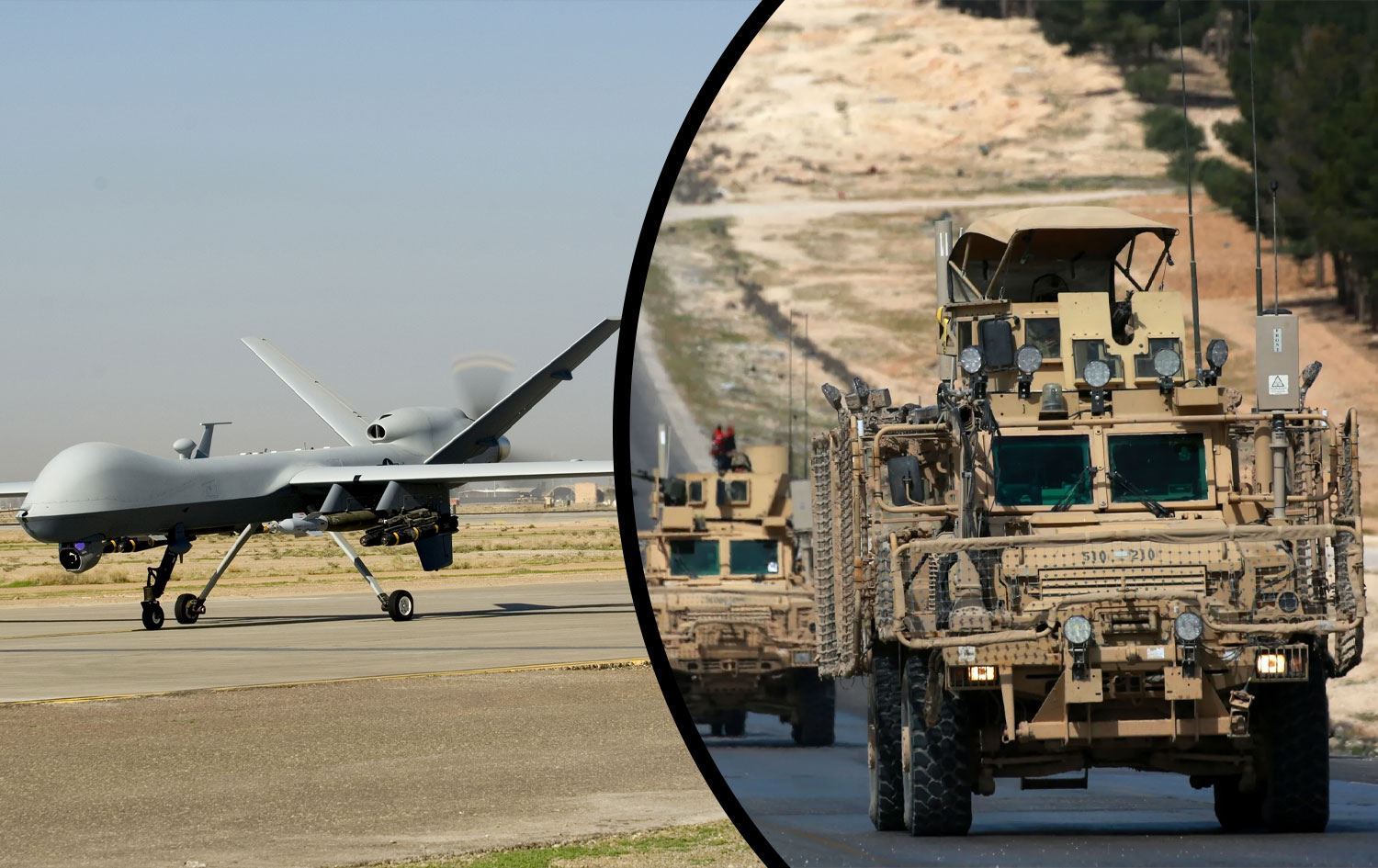 Dron û karwana leşkerî ya Amerîkayê/ Wêne: Arşîv