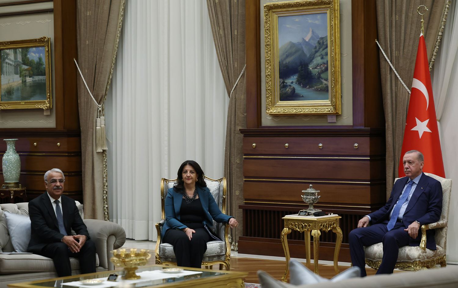 Cîvîna Heyeta Îmralî û Recep Tayyîp Erdogan / Wêne: AA