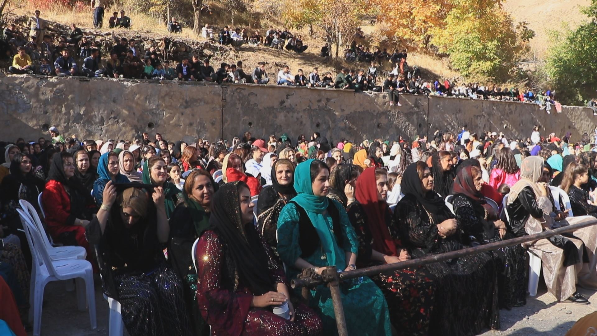 A number of women at the second walnut festival in Sanandaj city, Kurdistan province, western Iran. Photo: Screenshot/Rudaw