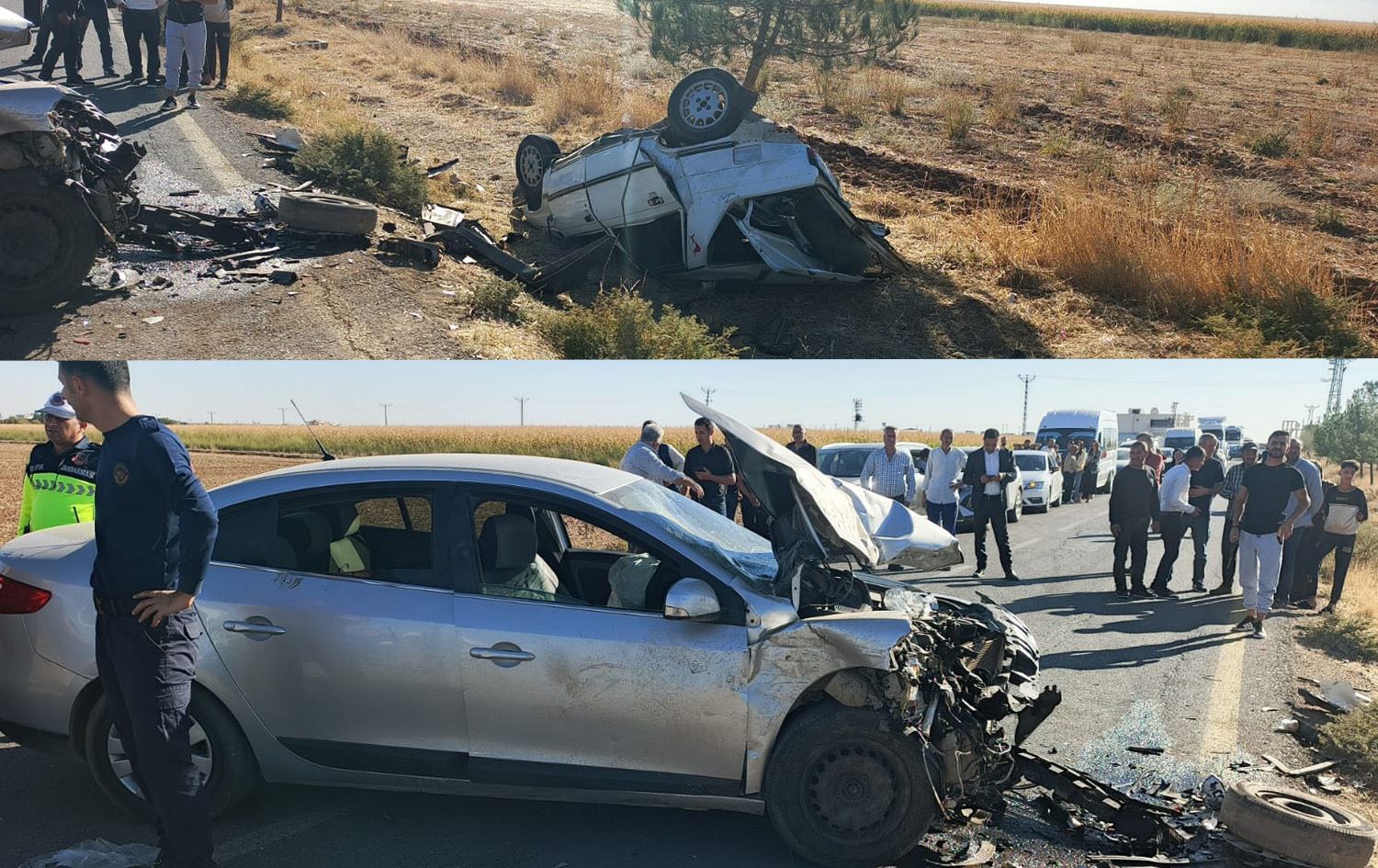 Dîmenên otomobîlên ku qeza kirine\ Wêne: AA