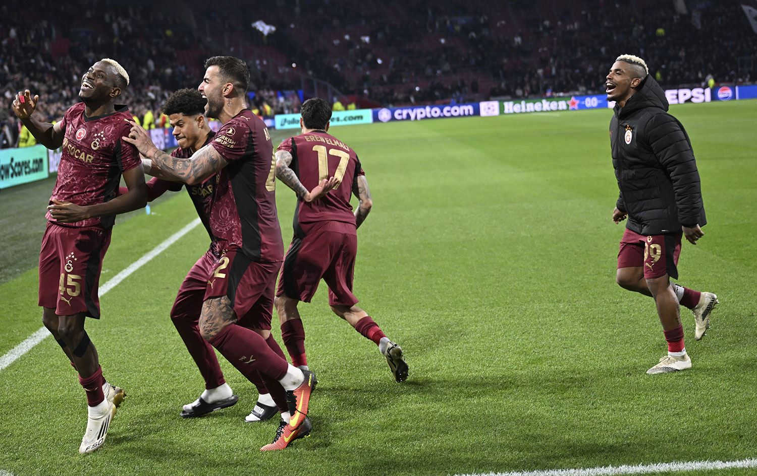 UEFA Şampiyonlar Ligi’nin dördüncü haftasında Ajax ile Galatasaray, Amsterdam’daki Johan Cruijff Arena’da karşılaştı. / AA