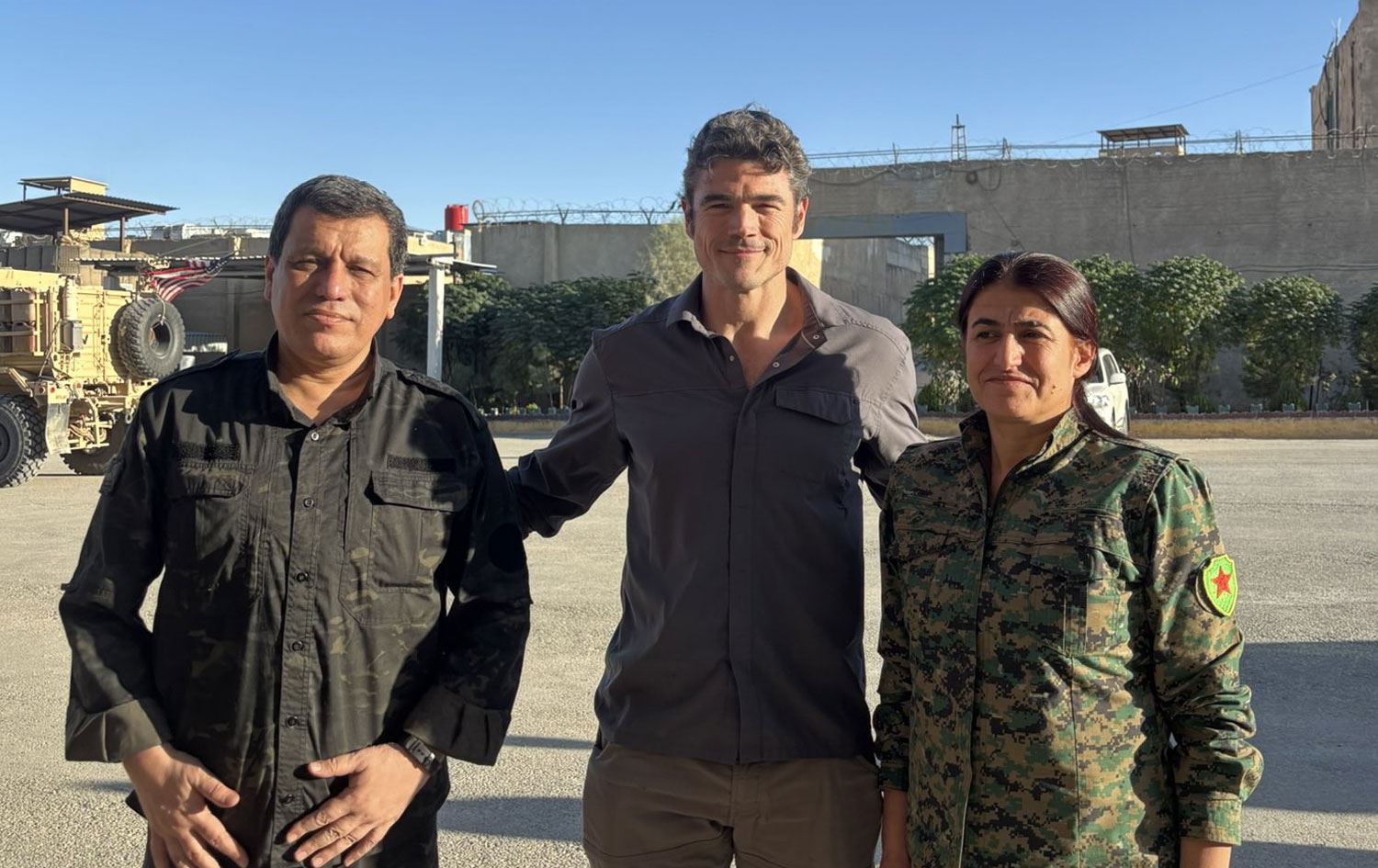 Joe Kent, Rohilat Efrîn û Mezlûm Ebdî / Wêne: @joekent16jan19