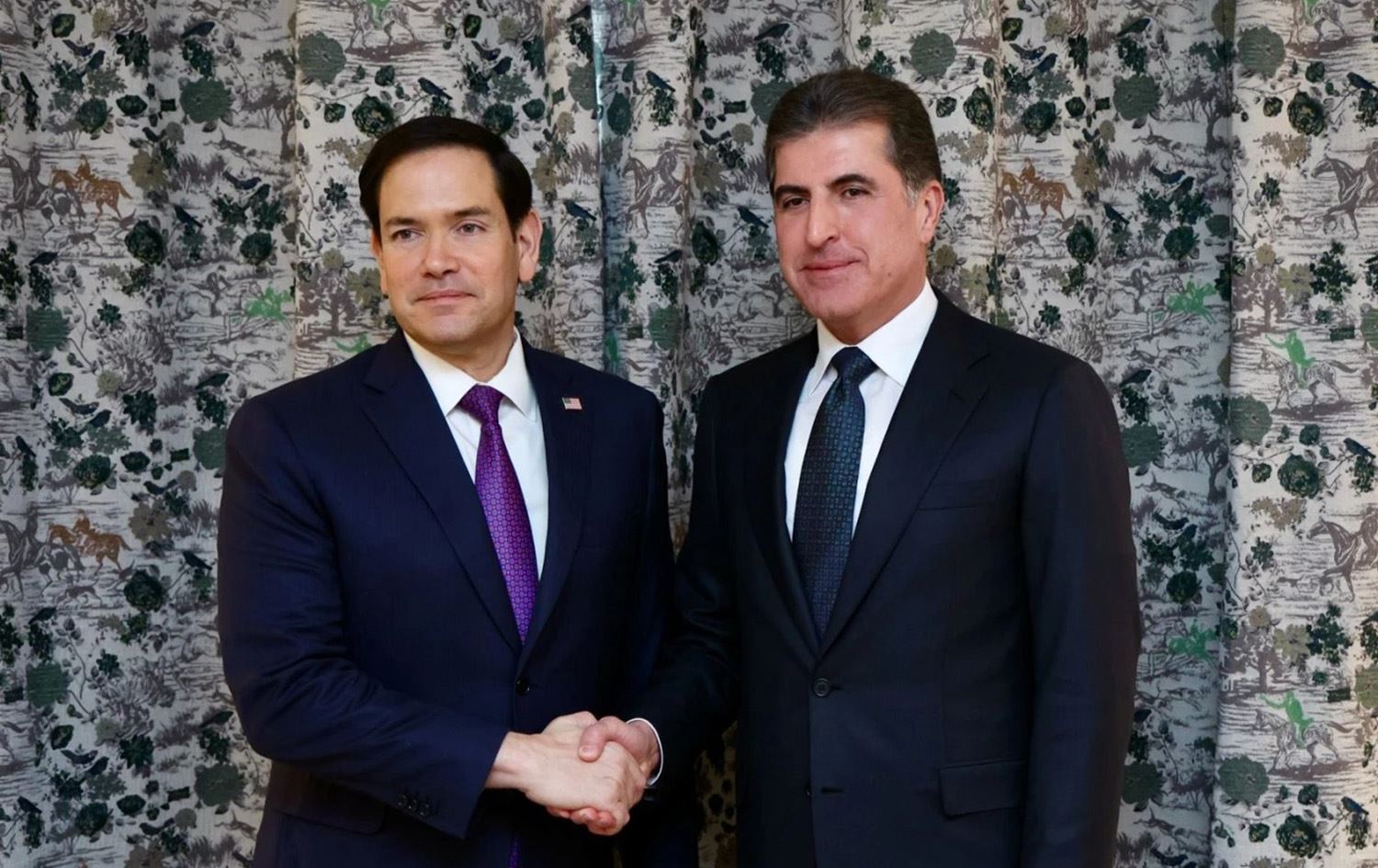 Kürdistan Bölgesi Başkanı Neçirvan Barzani ve ABD Dışişleri Bakanı Marco Rubio