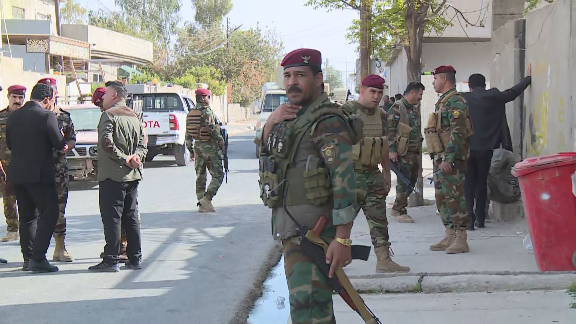 Hêzên ewlehiyê li cihê bûyerê ne\ Wêne: Rûdaw