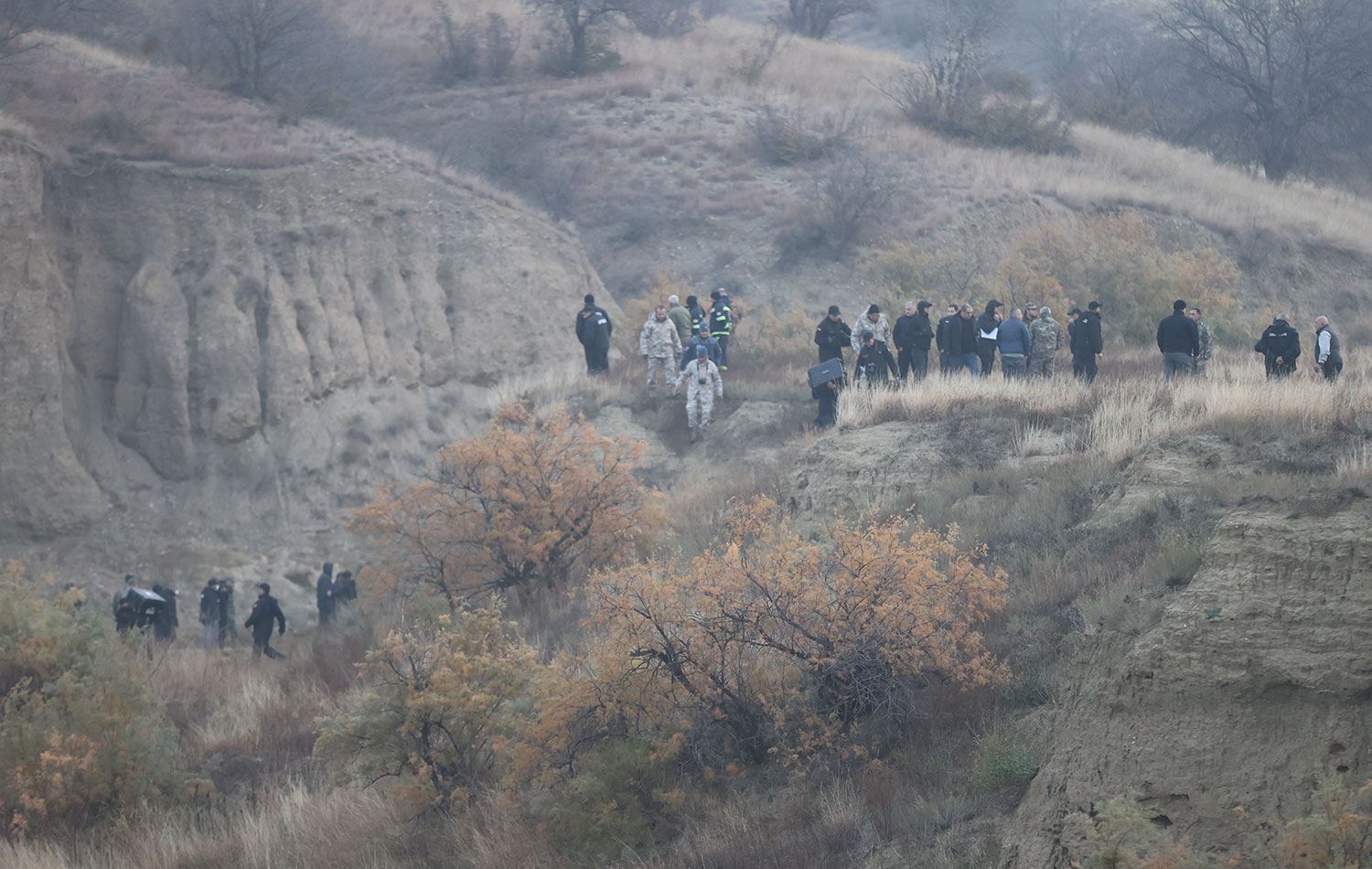 Gürcistan'daki arama kurtarma çalışmasından görüntü. / AA