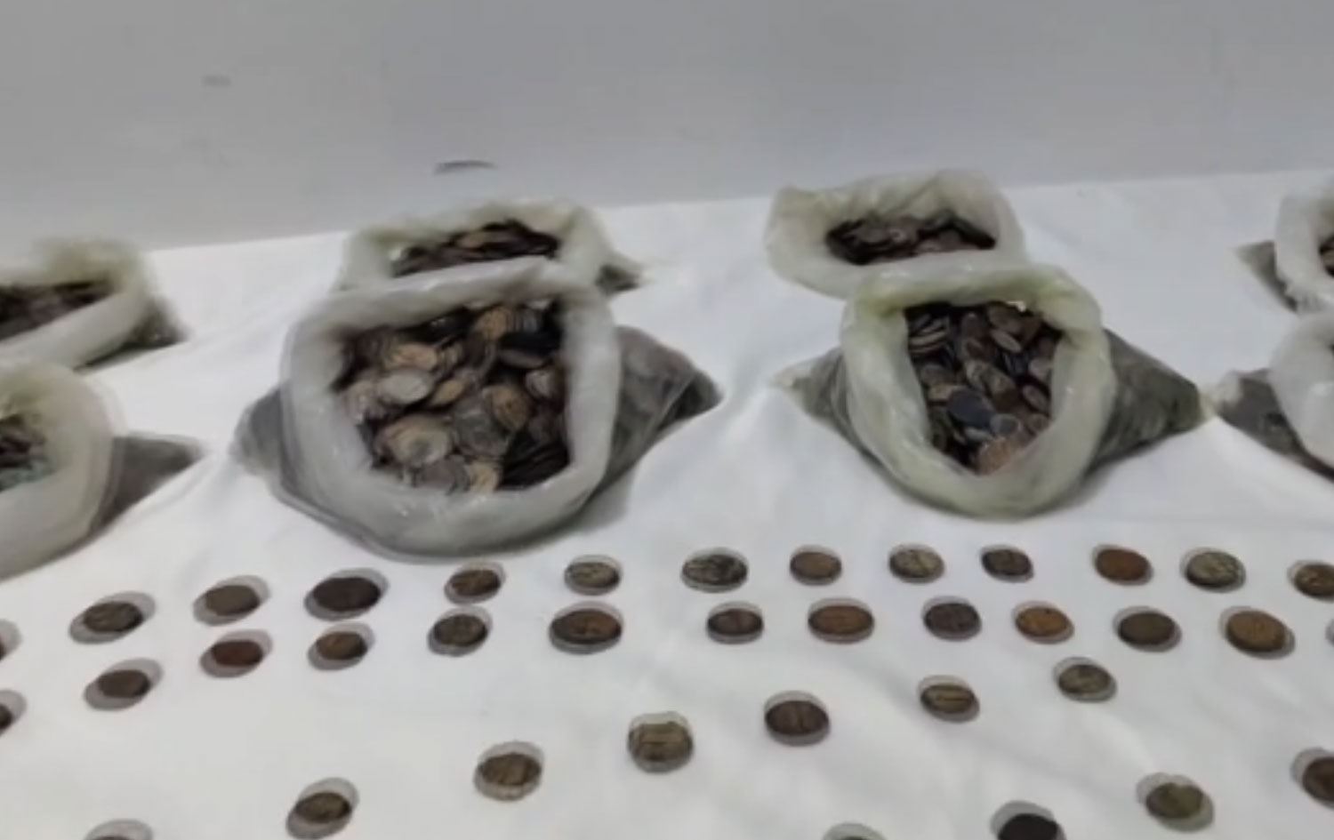 Cendirmeyan dest danî ser 4897 pereyên kevnar / Wêne: Ji ber dîmenan