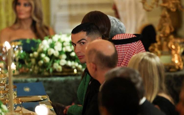 Cristiano Ronaldo ve sevgilisi Georgina Rodriguez, ABD Başkanı Donald Trump’ın Suudi Arabistan Veliaht Prensi Muhammed bin Selman (MBS) onuruna Beyaz Saray’da verdiği özel akşam yemeğine katıldı