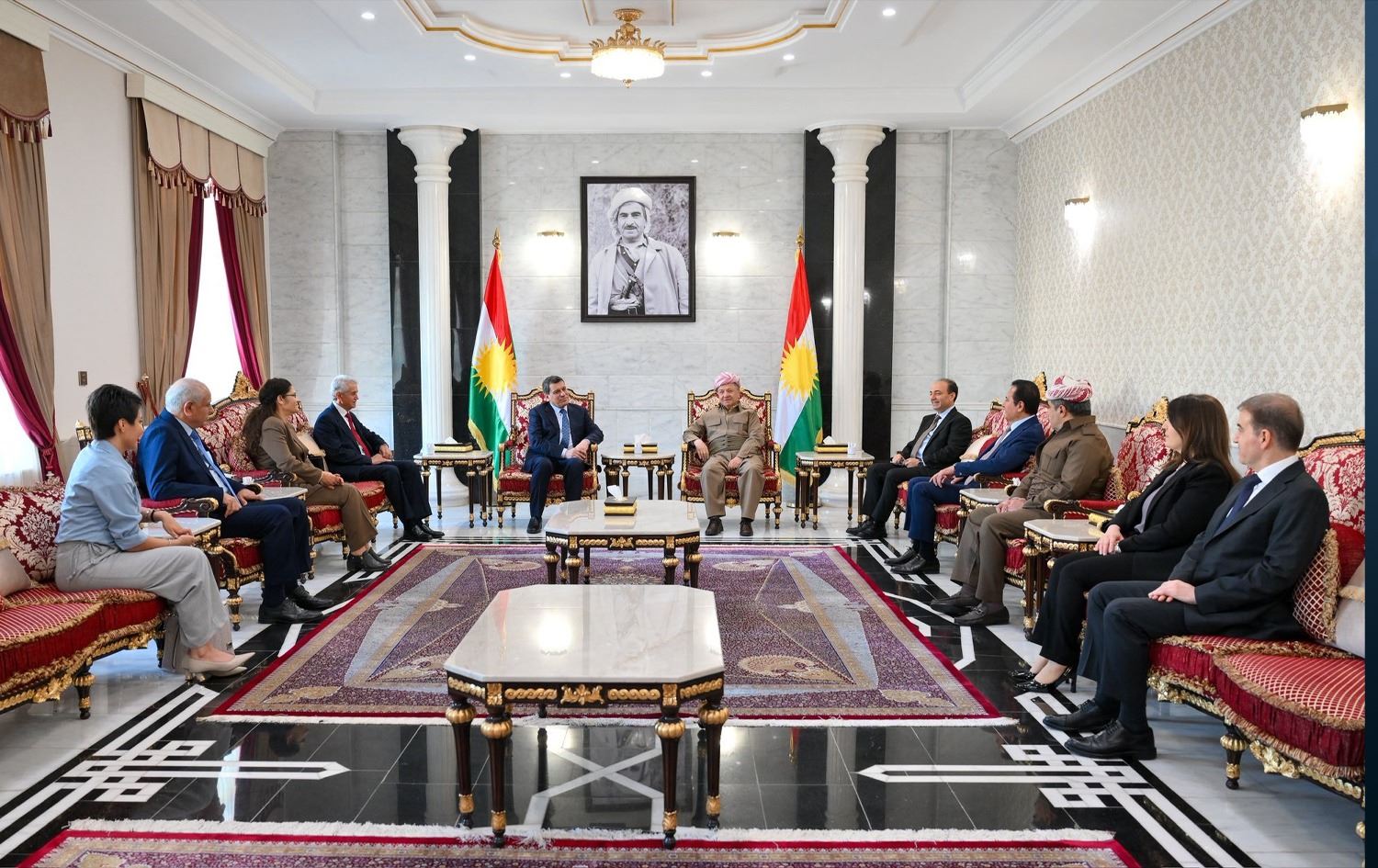 Serok Barzanî û Mezlûm Ebdî civiyan / Wêne: Baregeha Barzanî 