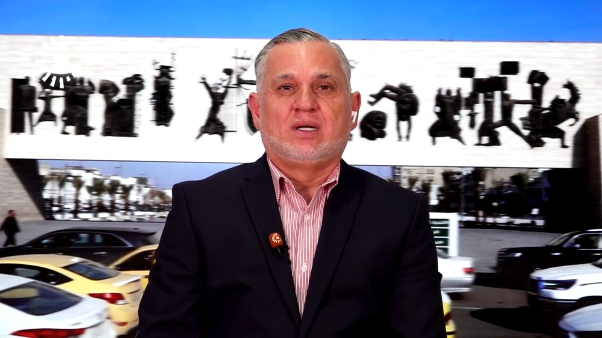 Bahaa al-Araji, prominent Iraqi Shiite politician and senior member of the Reconstruction and Development Coalition (RDC) speaks to Rudaw on November 19, 2025. Photo: Screengrab/Rudaw