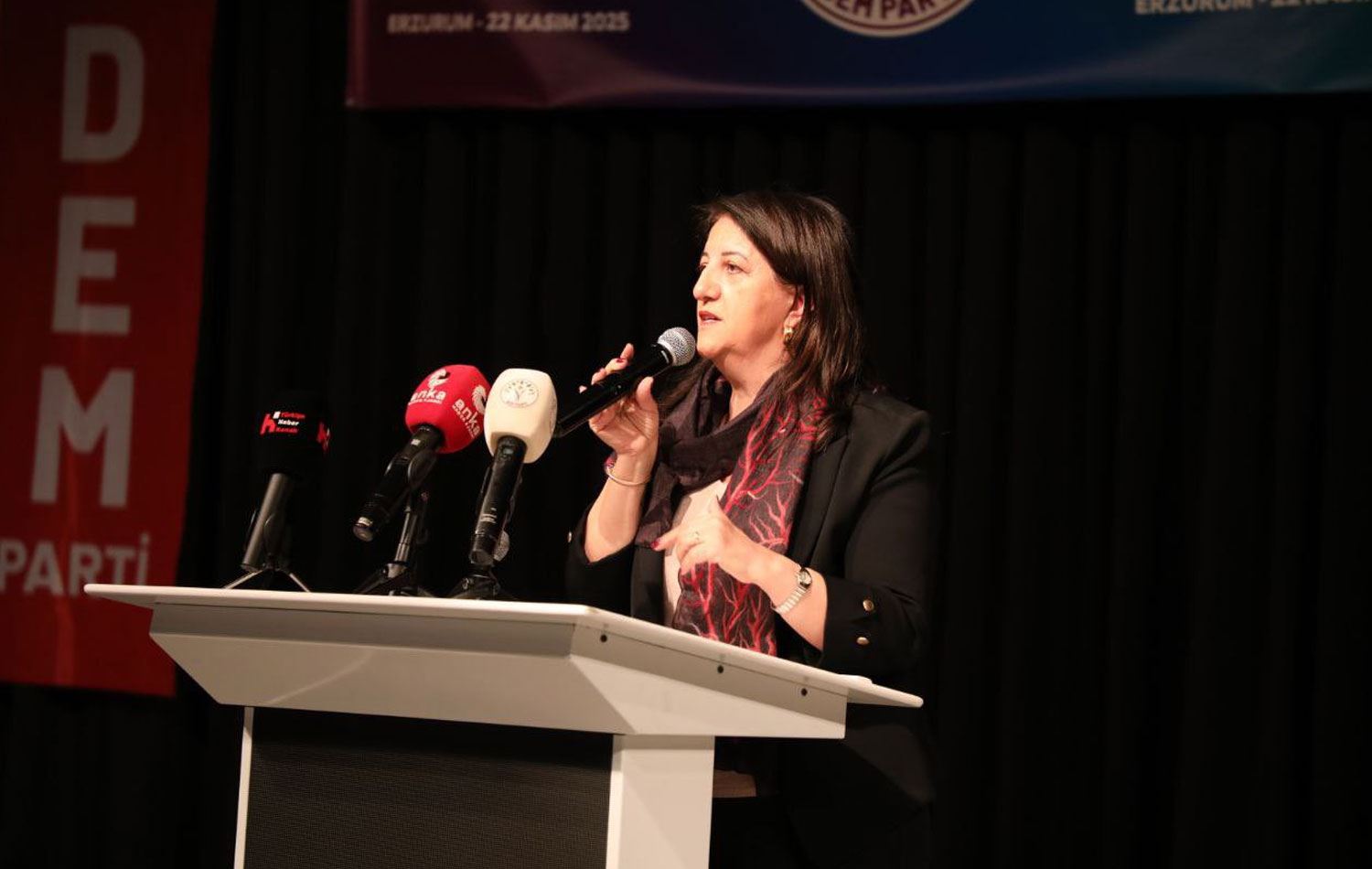 Foto: Pervin Buldan Erzurumda konuştu. / Foto: @PervinBuldan