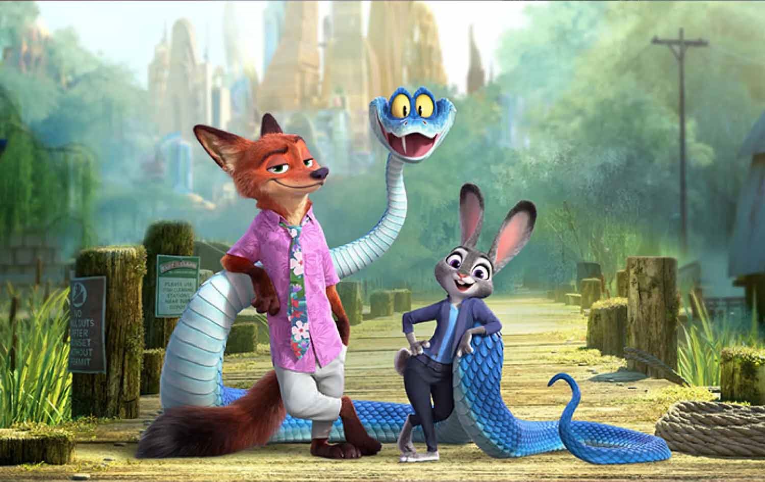 دیمەنێک لە ئەنیمەیشنی (Zootopia 2)
