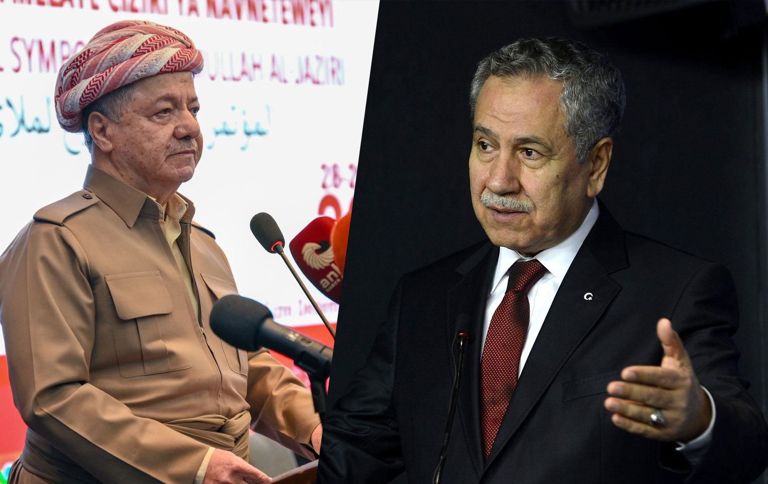 Serok Mesûd Barzanî û Bulent Arinç / Wêne: Rûdaw Grafîk