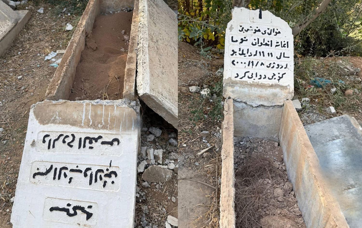 Over dozen graves at Christian cemetery vandalized in Erbil’s Koya