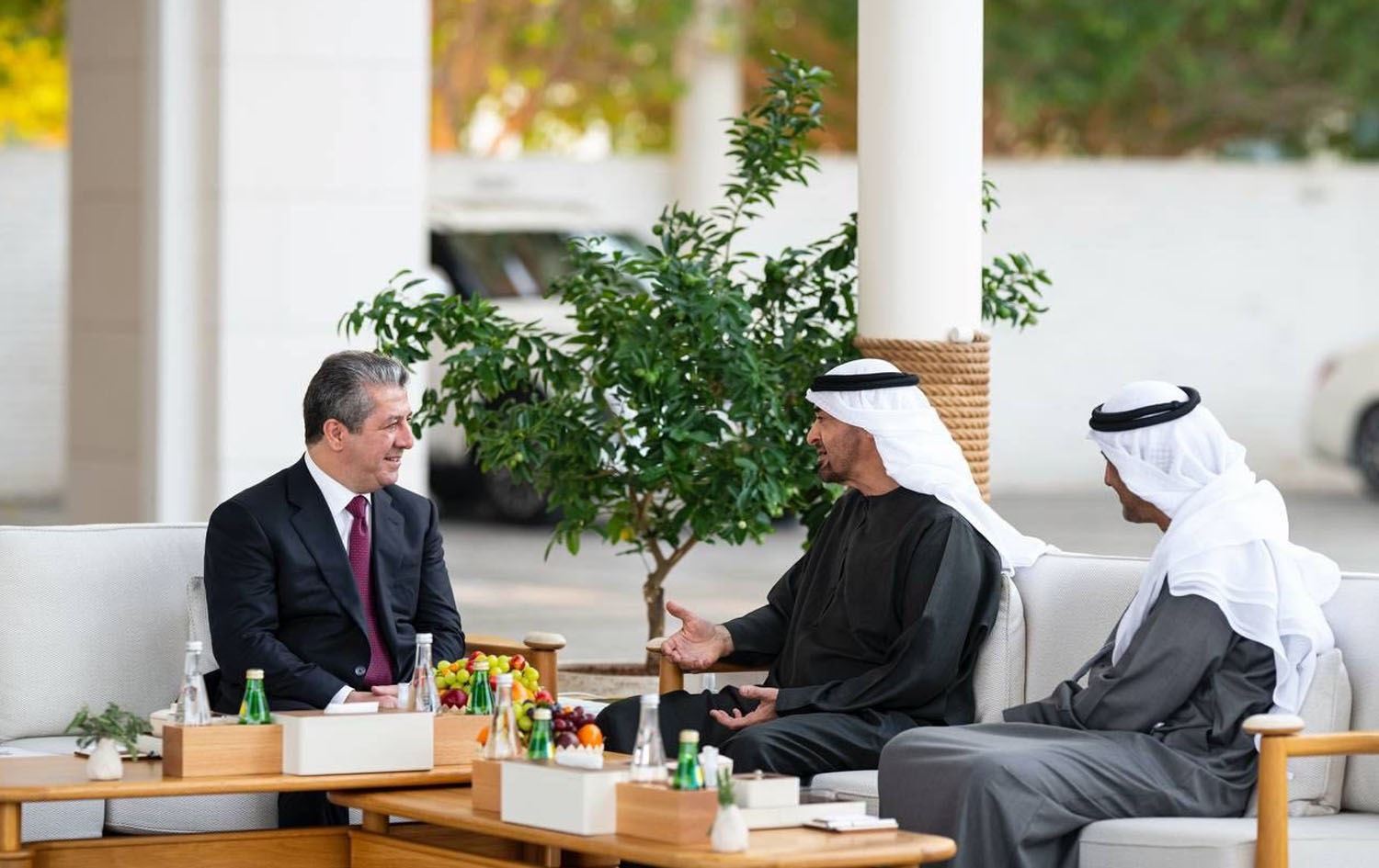 Mesrûr Barzanî û Serokê Îmaratê li hev civiyan / Wêne: Hikûmeta Herêma Kurdistanê