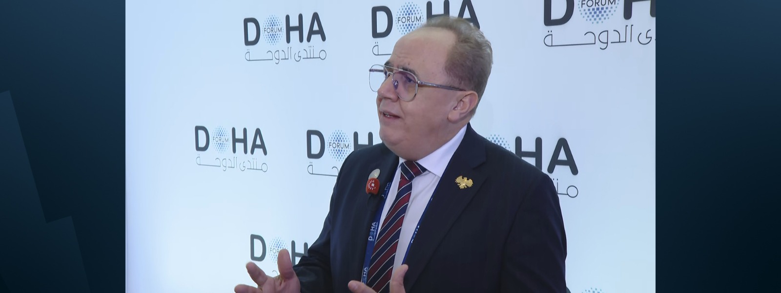 Syrian Ministry of Higher Education Marwan al-Halabi in an interview with Rudaw on on the sidelines of the Doha Forum on December 6, 2025. Photo: screengrab/Rudaw