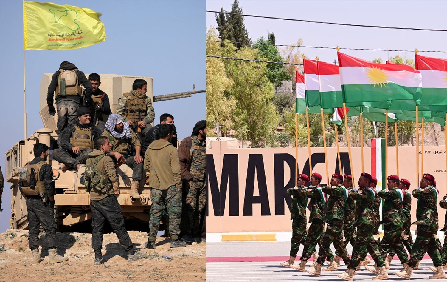 Hêzên HSD û Pêşmergeyan /Wêne: Rûdaw Grafîk