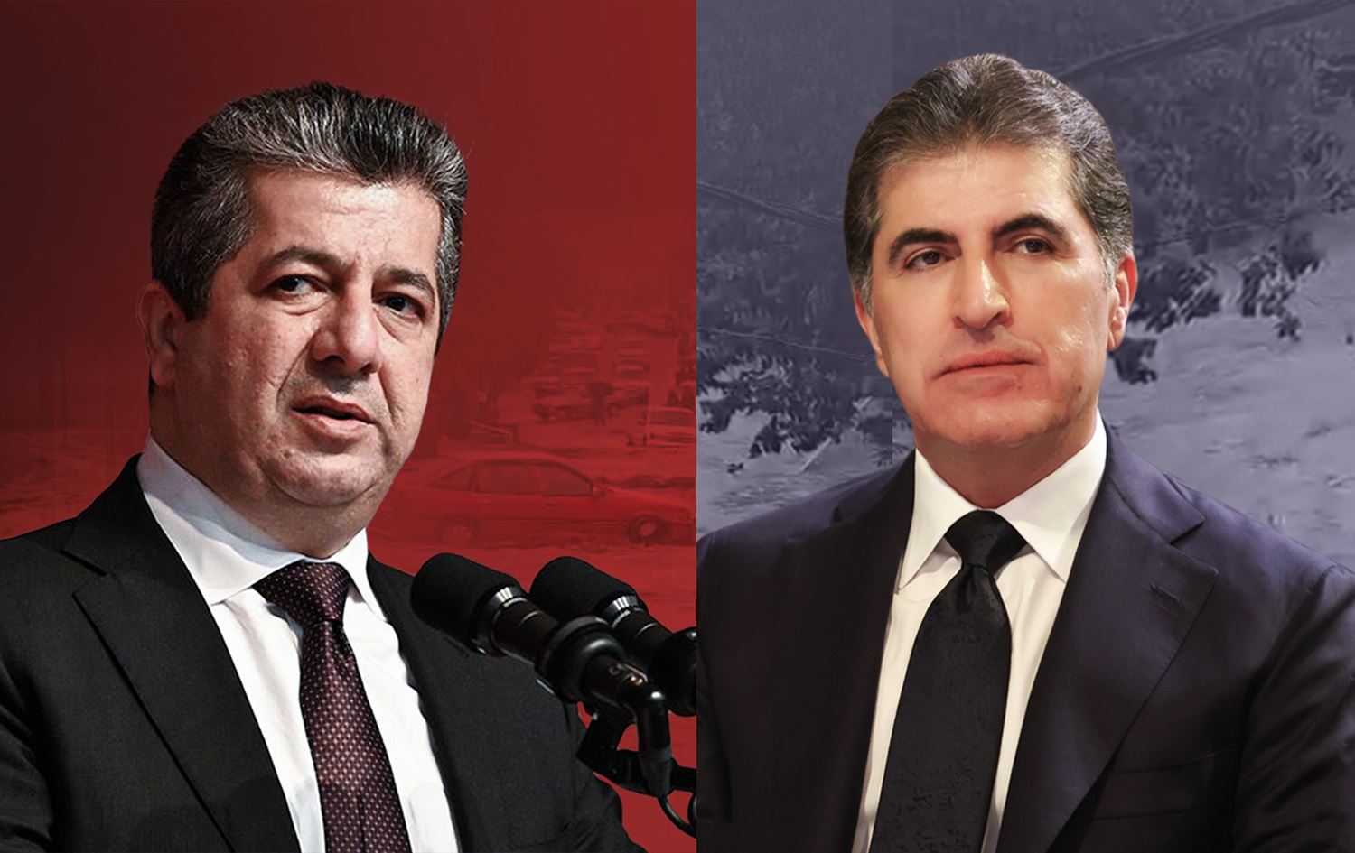 Kürdistan Bölgesi Başbakanı Mesrur Barzani ve Başkan Neçirvan Barzani 