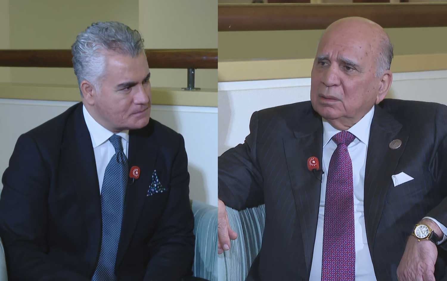 دکتۆر فوئاد حوسێن، وەزیری دەرەوەی عێراق و سەنگەر عەبدولڕەحمان، پێشکێشکاری رووداو