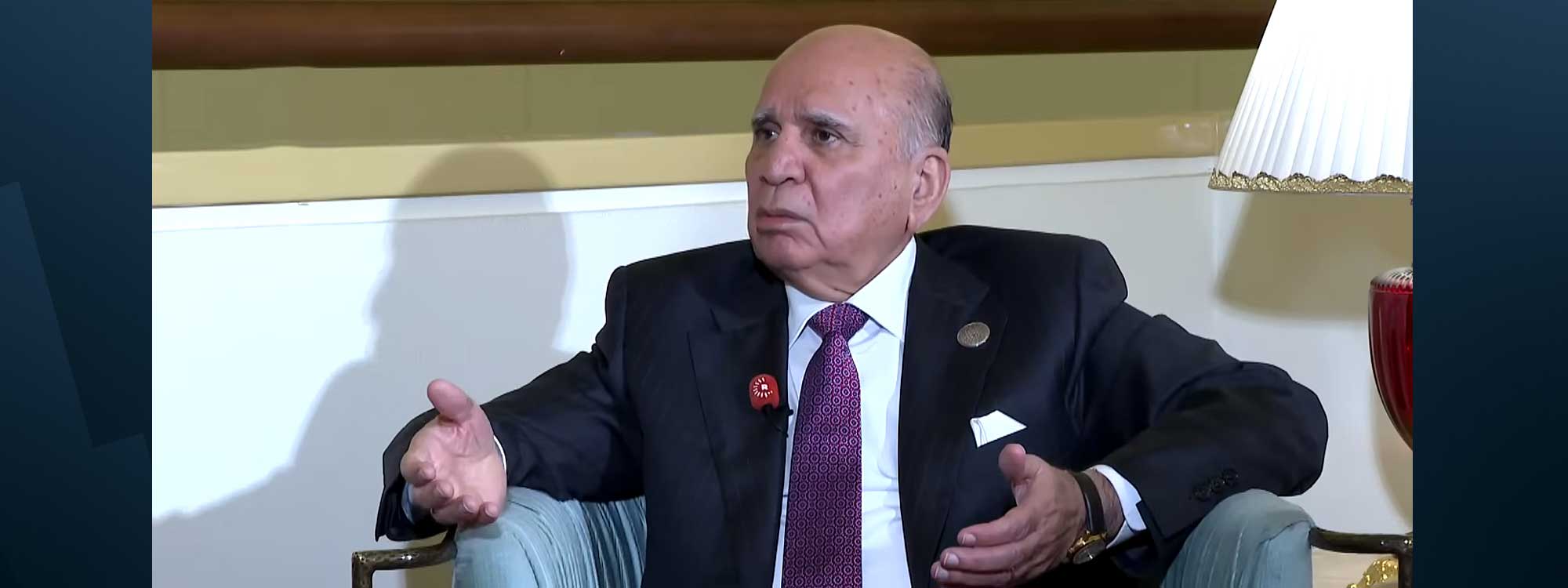 Iraqi Foreign Minister Fuad Hussein speaking to Rudaw in an interview in Doha on December 7, 2025. Photo: Screengrab/Rudaw