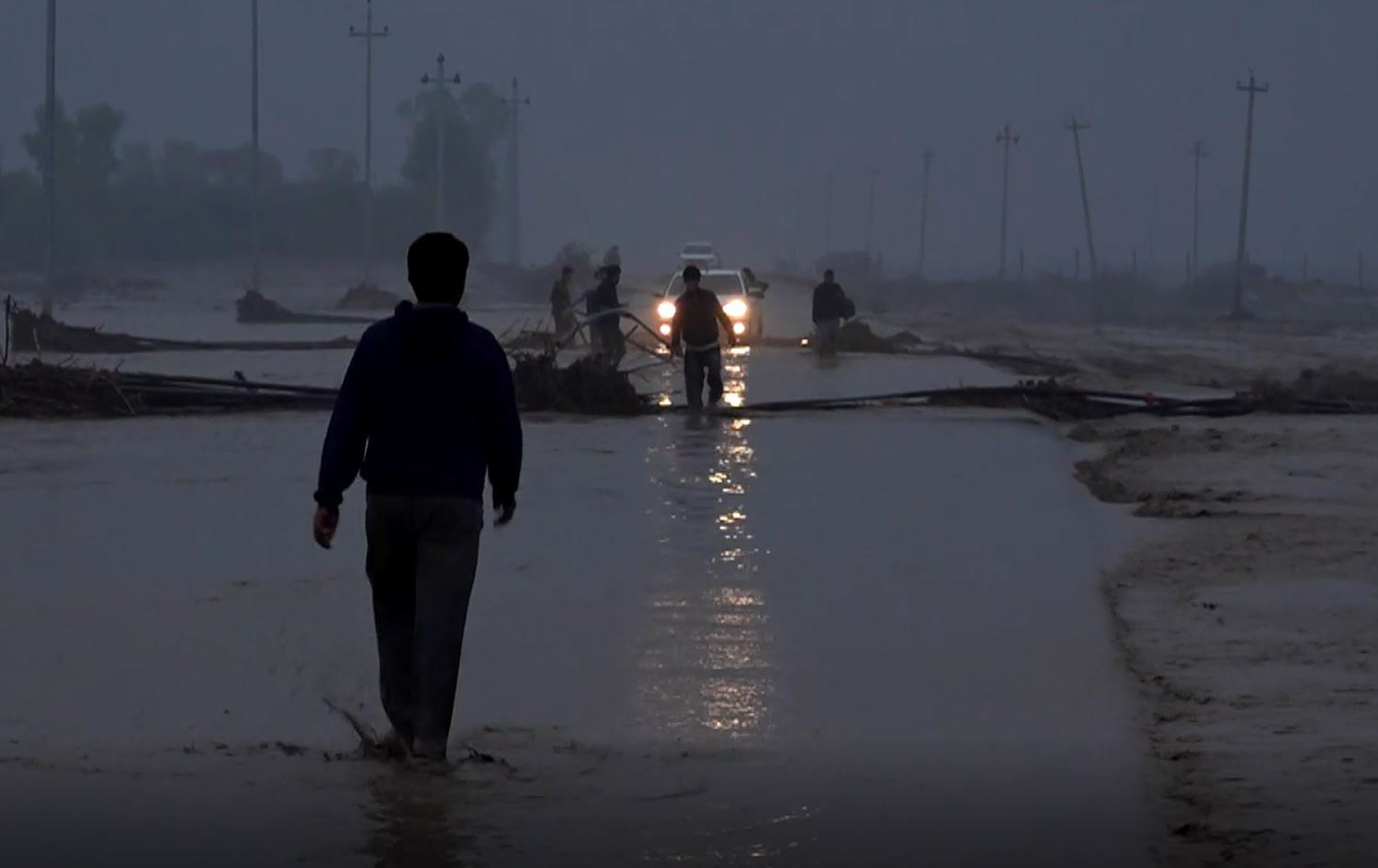 Aftermath of flash floods in Kirkuk. Photo: Rudaw/screengrab