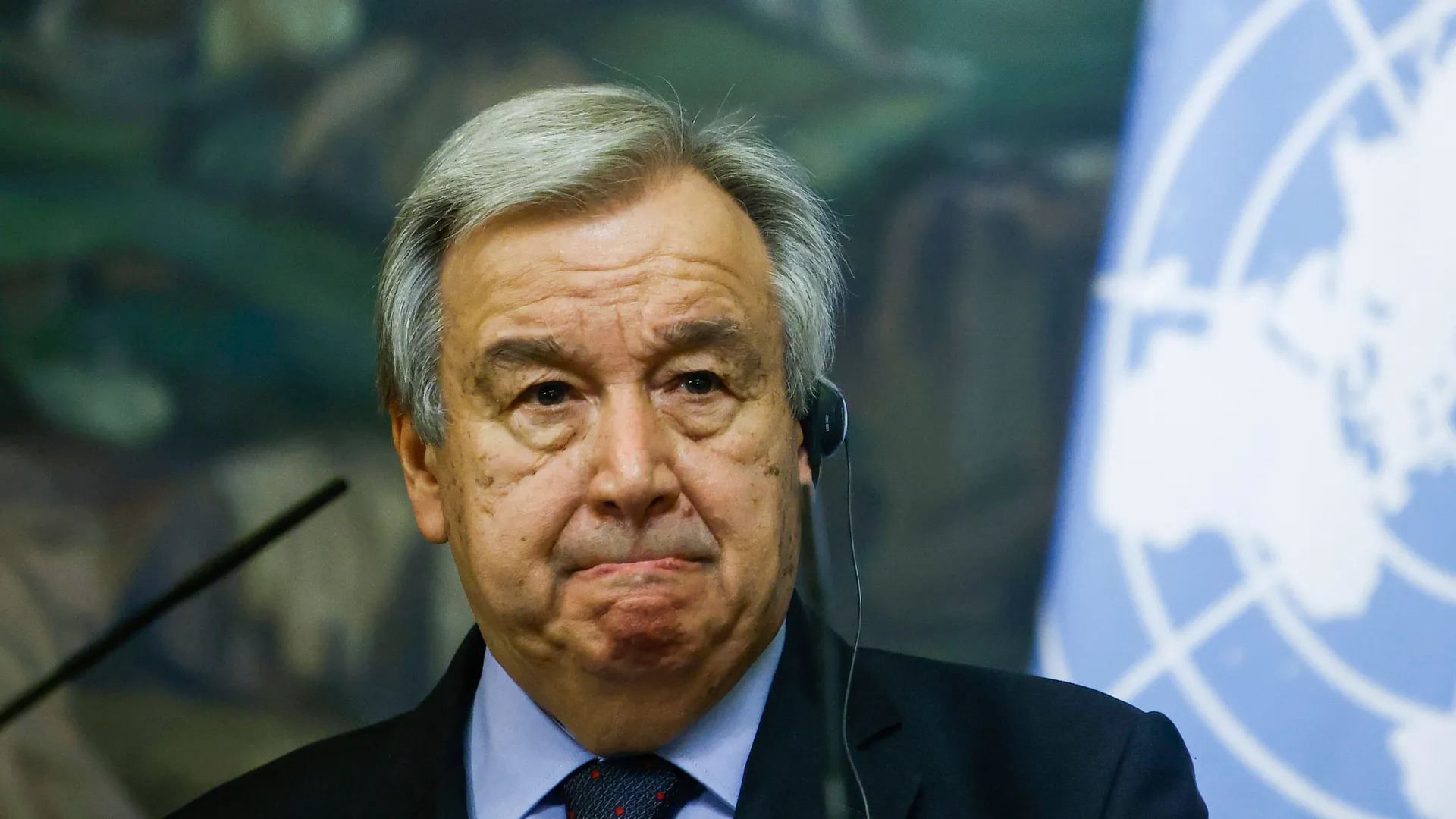 United Nations Secretary-General Antonio Guterres during a press conference in Moscow in May 2021. AFP file photo