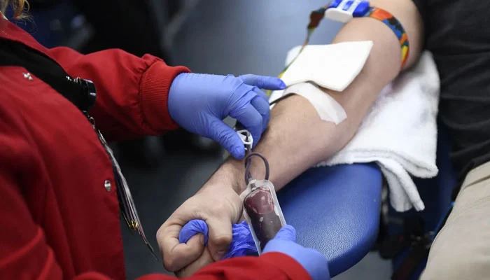 This representational image shows a person donating blood. AFP file photo