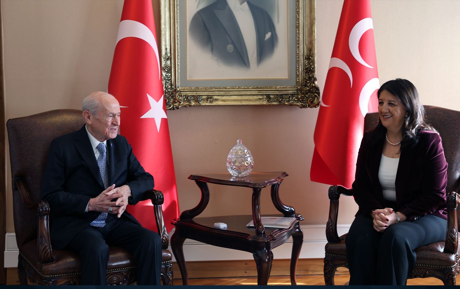 Devlet Bahçelî û Pervîn Buldan\ Wêne: AA