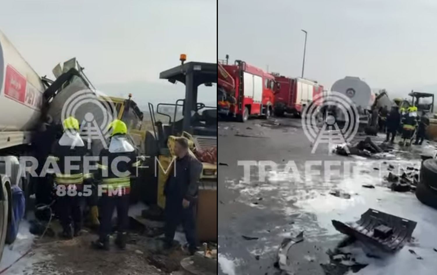 شوێنی رووداوە هاتووچۆکە. وێنە: راگەیاندنی هاتووچۆی سلێمانی