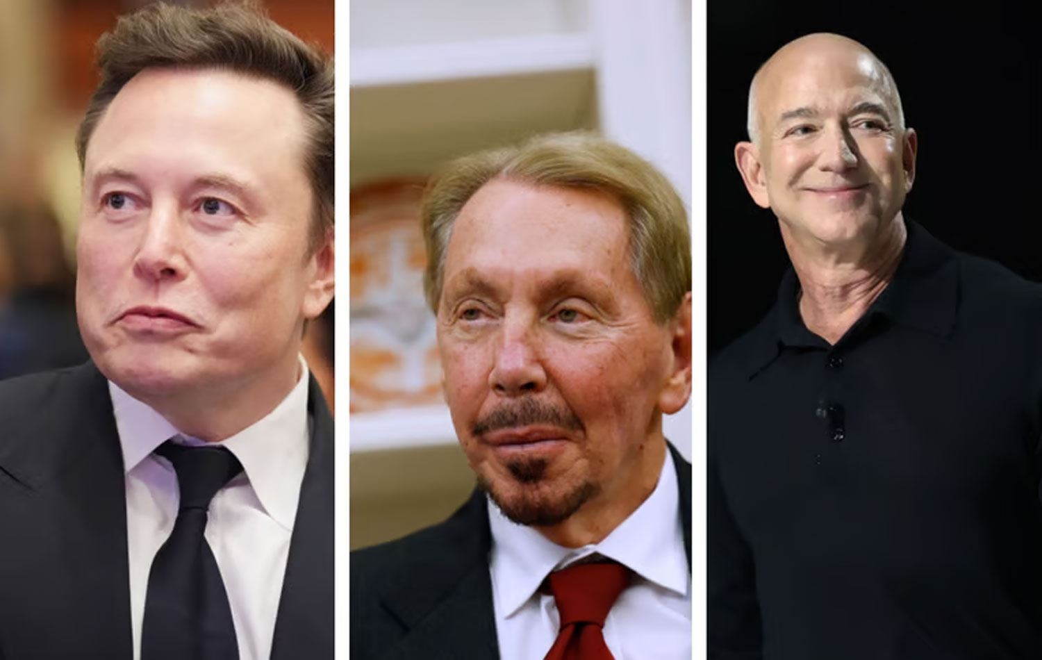 Elon Musk, Larry Ellison ve Jeff Bezos / Foto: Getty Images