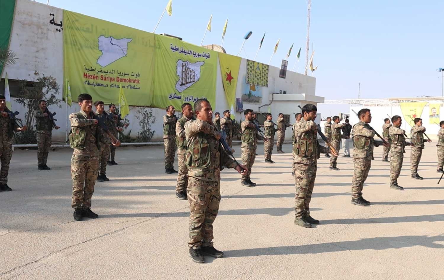 Fighters of the Kurdish-led Syrian Democratic Forces (SDF) during a military training in Deir ez-Zor on December 8, 2025. File photo: SDF media