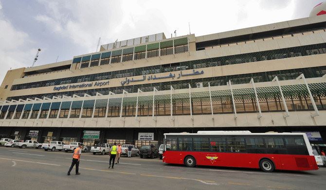 This picture shows the entrance of Baghdad International Airport. AFP file photo