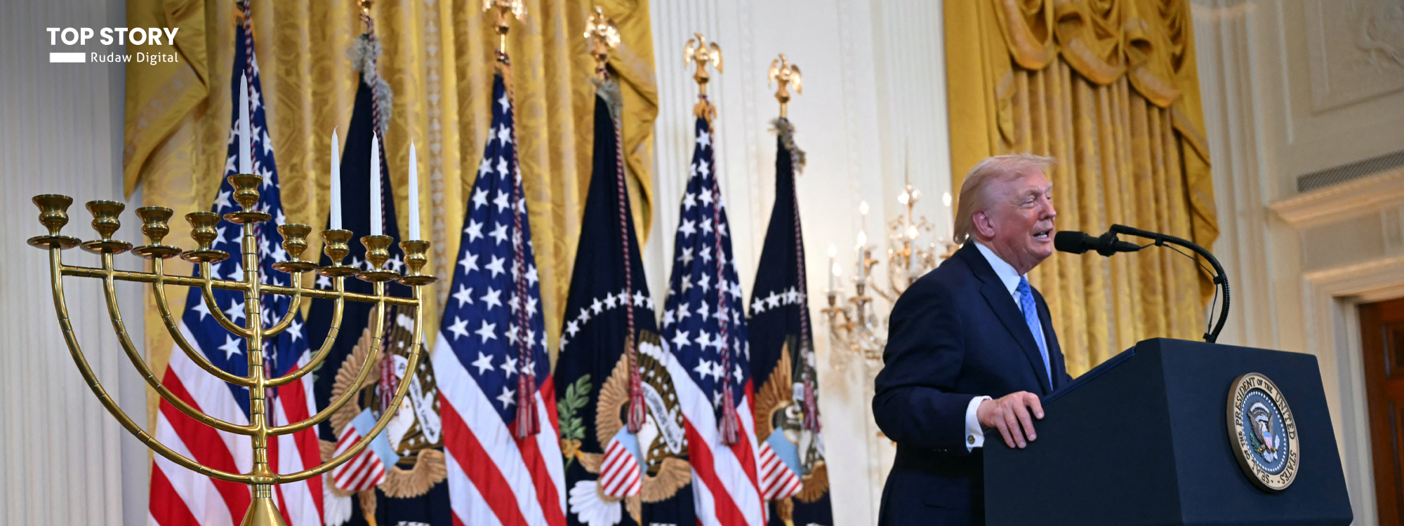 ترەمپ: دوای روونکردنەوەیەکی دوو خولەکی بڕیارم لەبارەی بەرزاییەکانی گۆلان دا