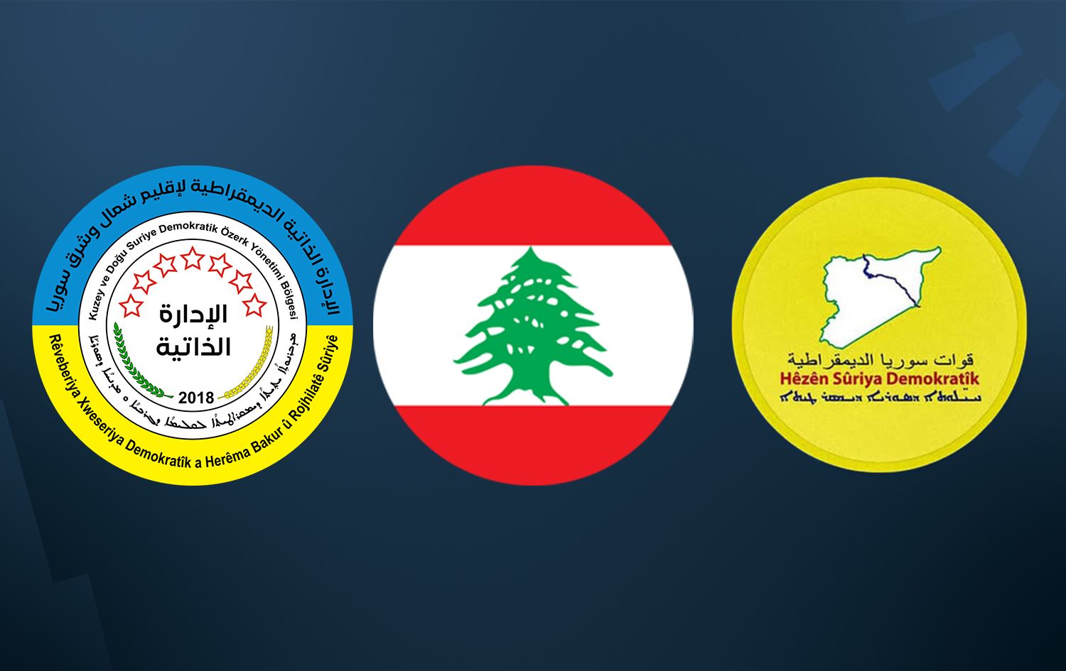 Alayên Rêveberiya Xweser, Libnan û HSDyê /Wêne: Rûdaw Grafîk