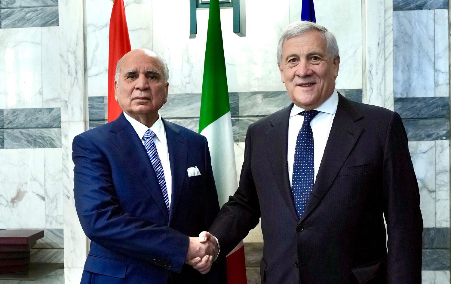 لقاء وزير الخارجية العراقي ونظيره الإيطالي