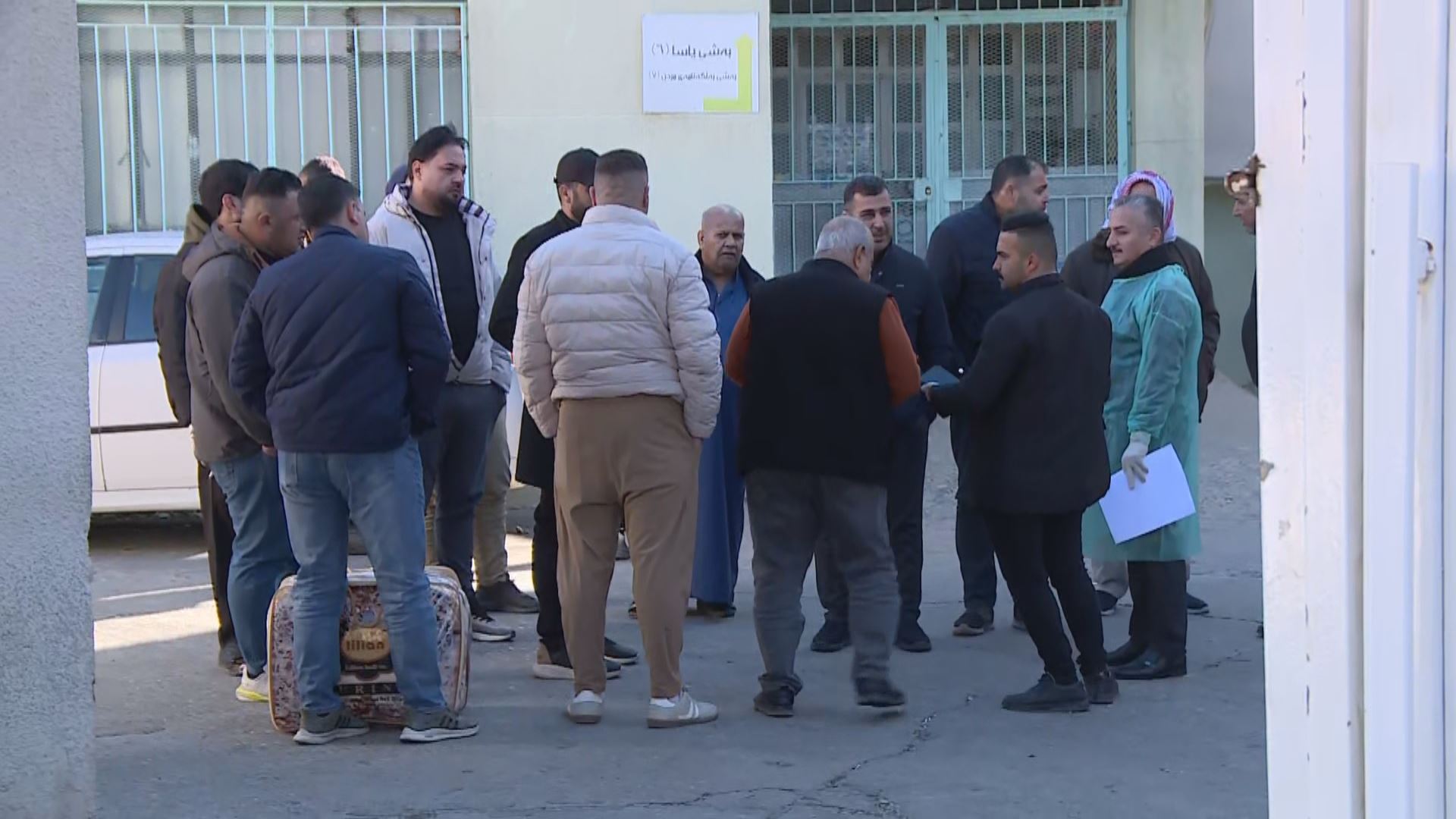 Family members have gathered at the Sulaimani morgue after the death of two due to a gas leak at a resort village east of Sulaimani city. Photo: Rudaw/screengrab
