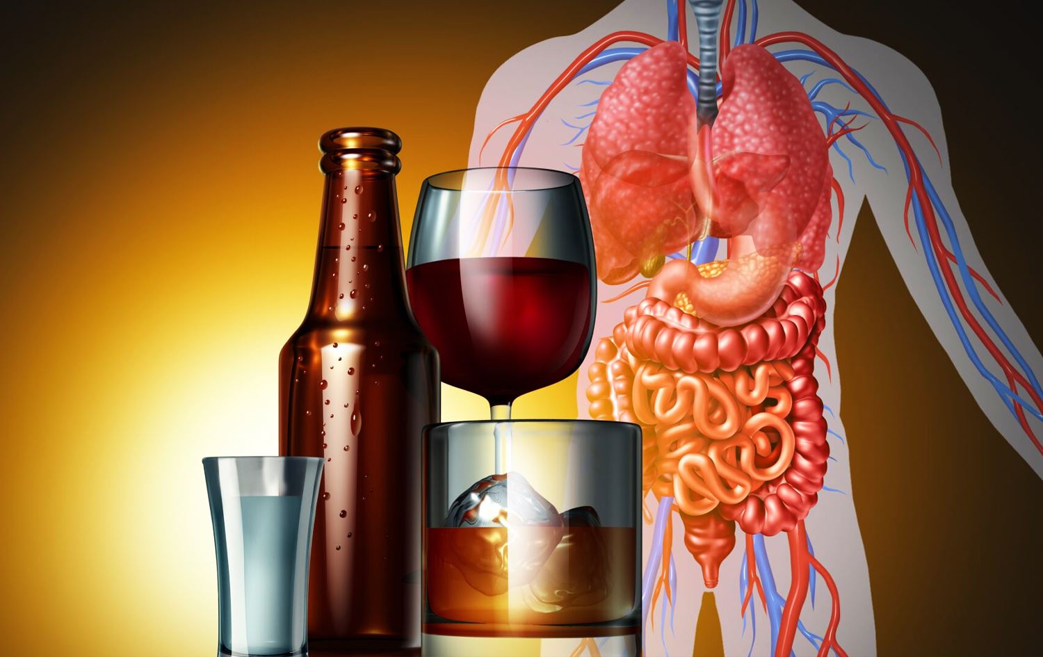 ئاماژەدان بە کحول و زیانەکانی لەسەر جەستە.