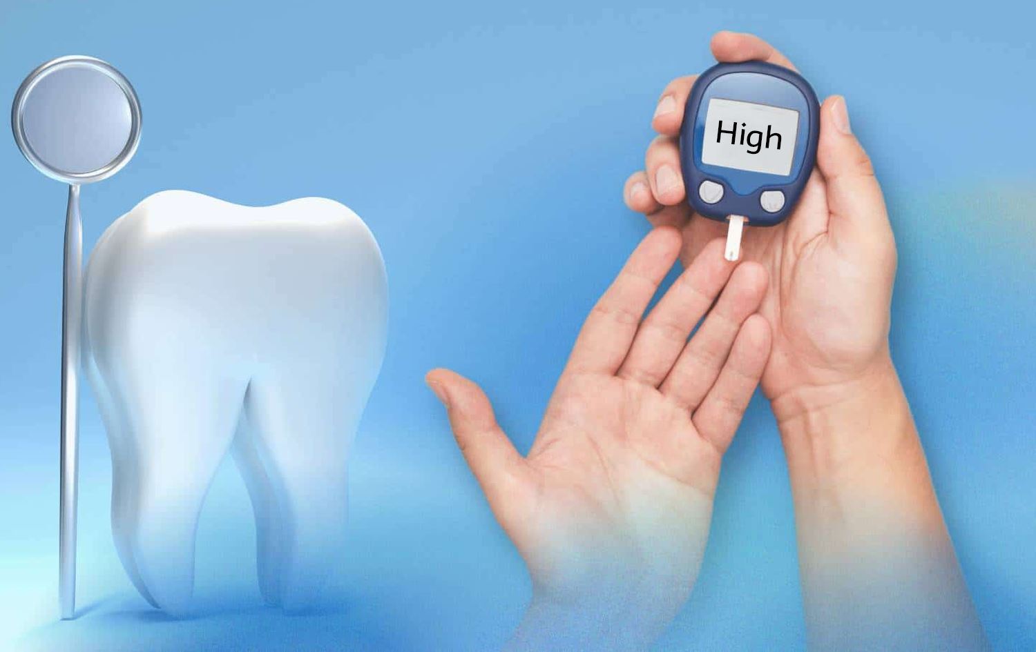 ئاماژەدان بە بەرزیی شەکری خوێن و ددان.