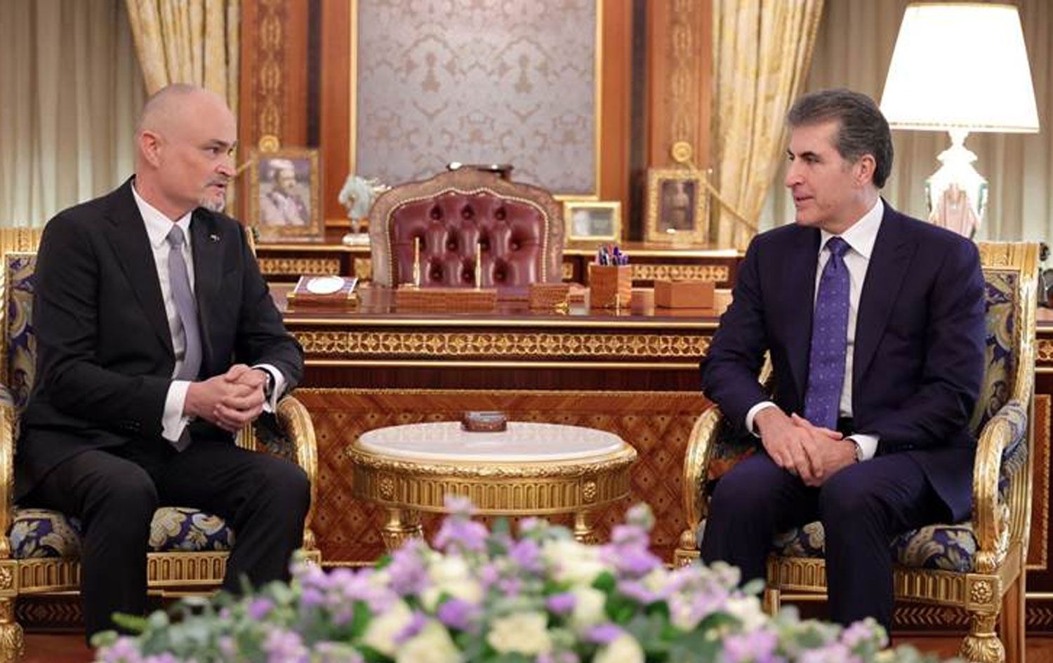  Nêçîrvan Barzanî û Maciej Zajdel (li çepê) / Wêne û Vîdeo: Serokatiya Herêma Kurdistanê