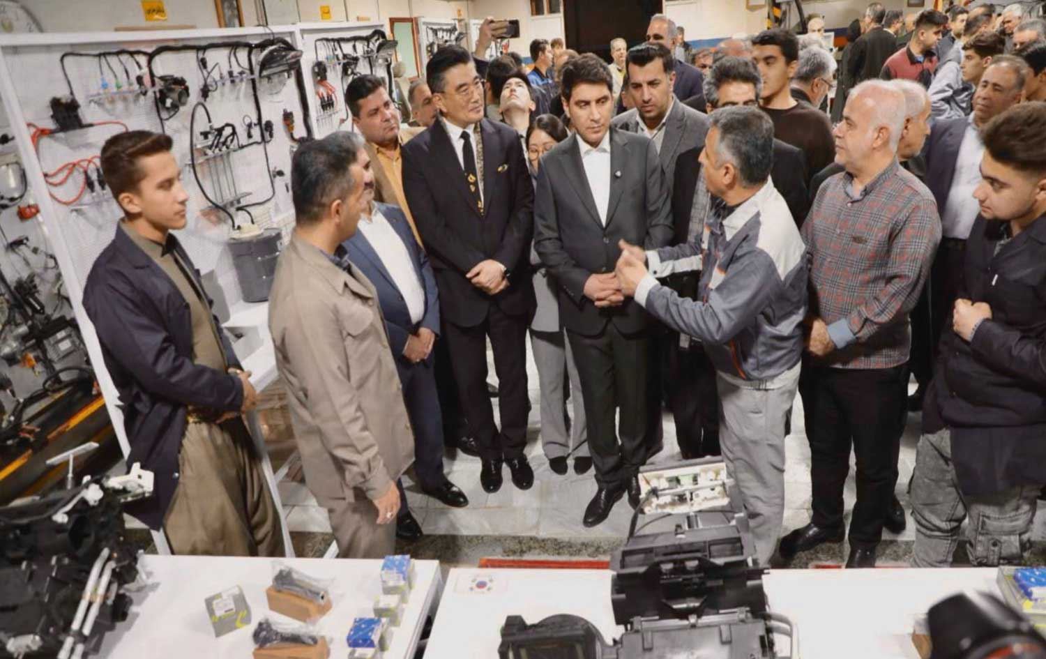 South Korean Ambassador to Iran Kim Junpyo visiting a vocational training center in Sanandaj in western Kurdistan province on December 23, 2025. Photo: Tasnim news agency. 