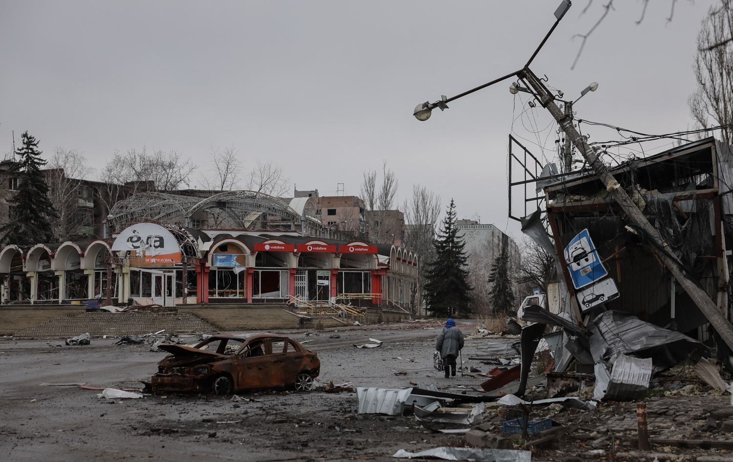 جانب من الدمار في أوكرانيا - أ ف ب 