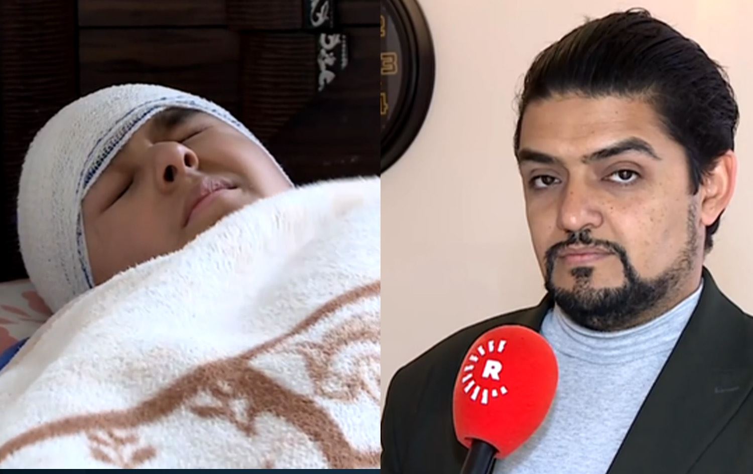 عمر النقشبندي وطفله محمد 