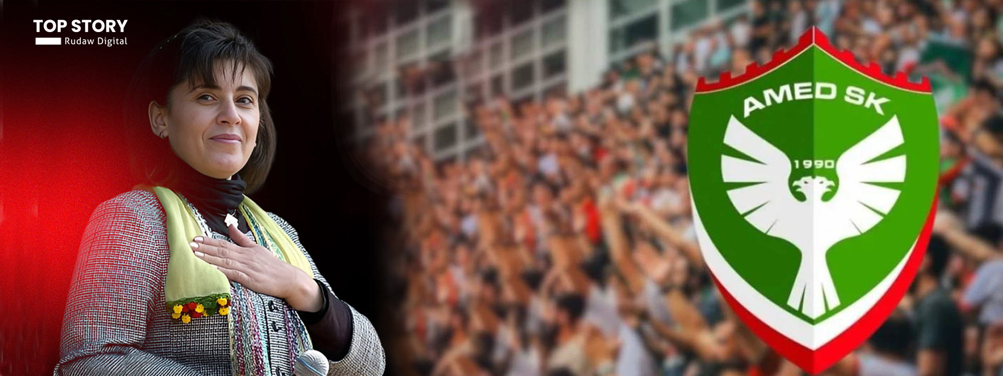 Leyla Zana û Logoya Amedsporê / Wêne: Rûdaw Grafîk