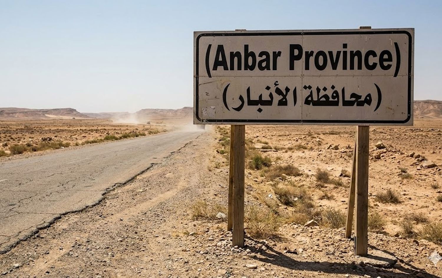 تابلۆی ئەنبار لەسەر رێگەیەک. وێنەکە بە ژیریی دەستکرد دروستکراوە