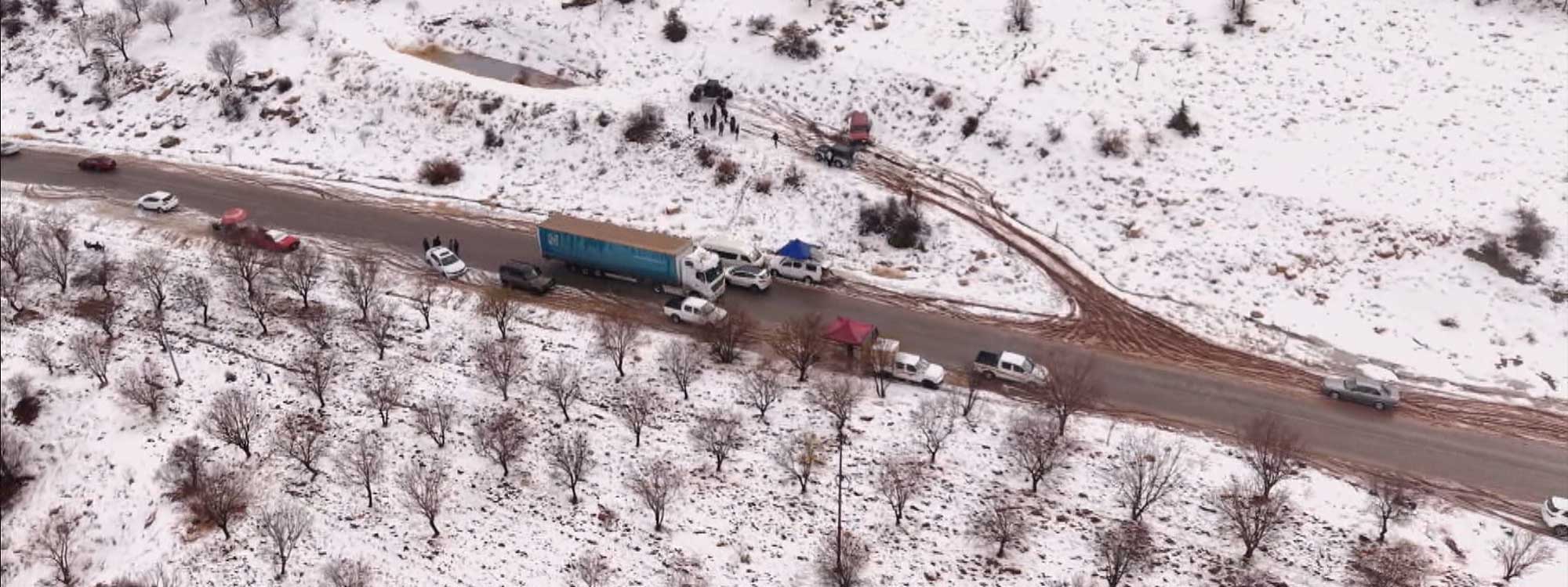 Snow blanketed Mount Gara in Duhok province on December 28, 2025. Photo: Screengrab/Rudaw