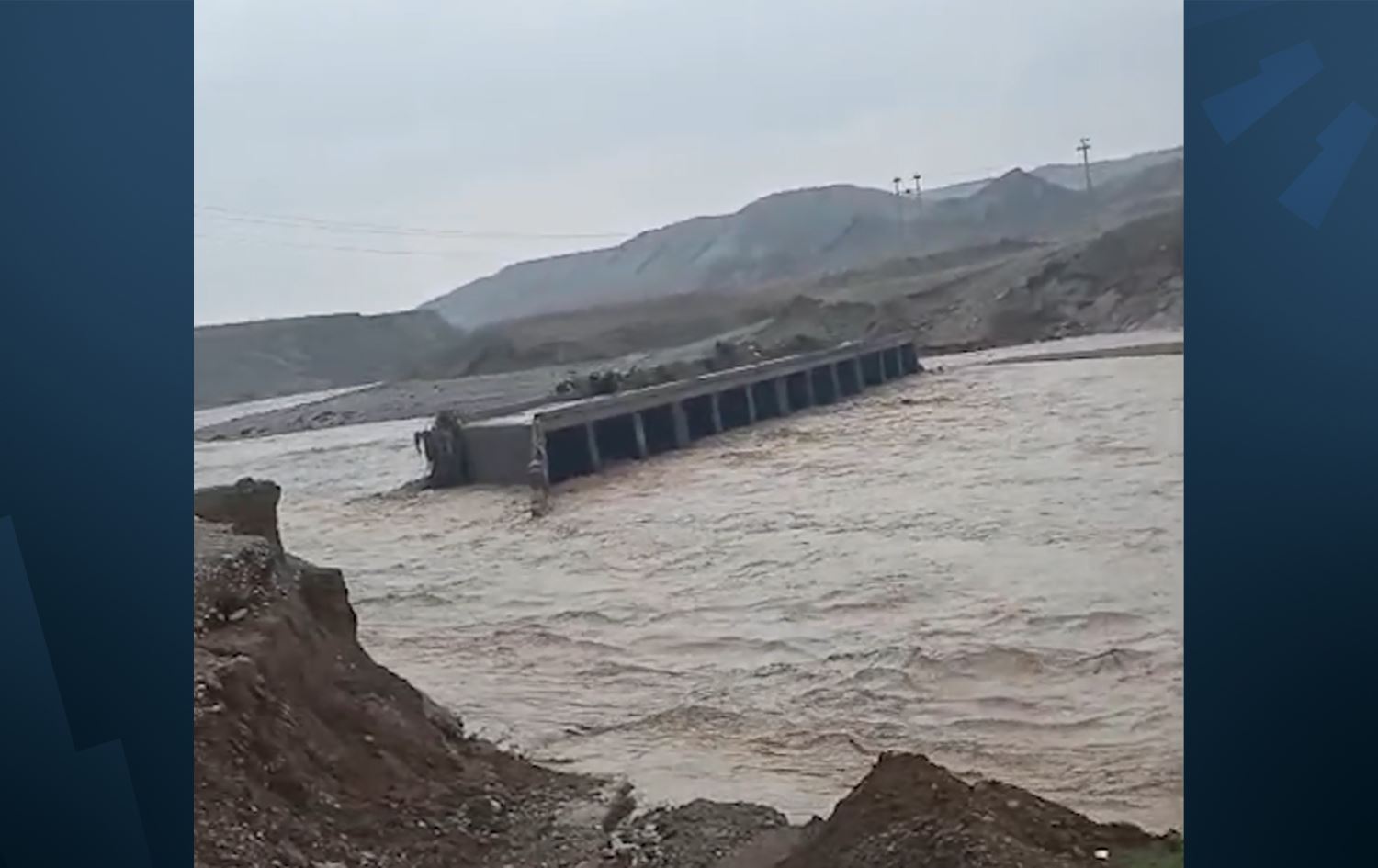 رێگەی گوندێکی چەمچەماڵ بەهۆی لافاوەوە تێکچووە